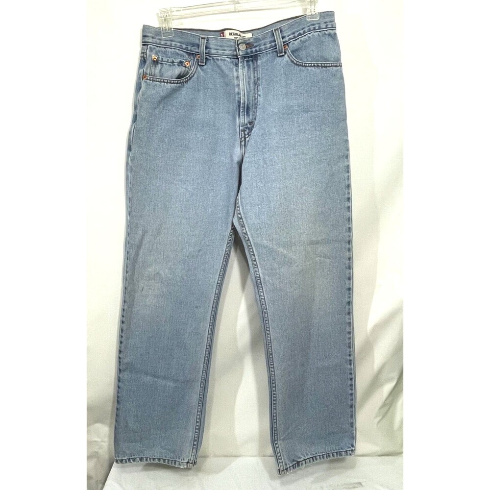 Vintage Levi's 505 Jeans Mens 36x32 Blue Denim Straight Fit Light Wash Mid Y2k